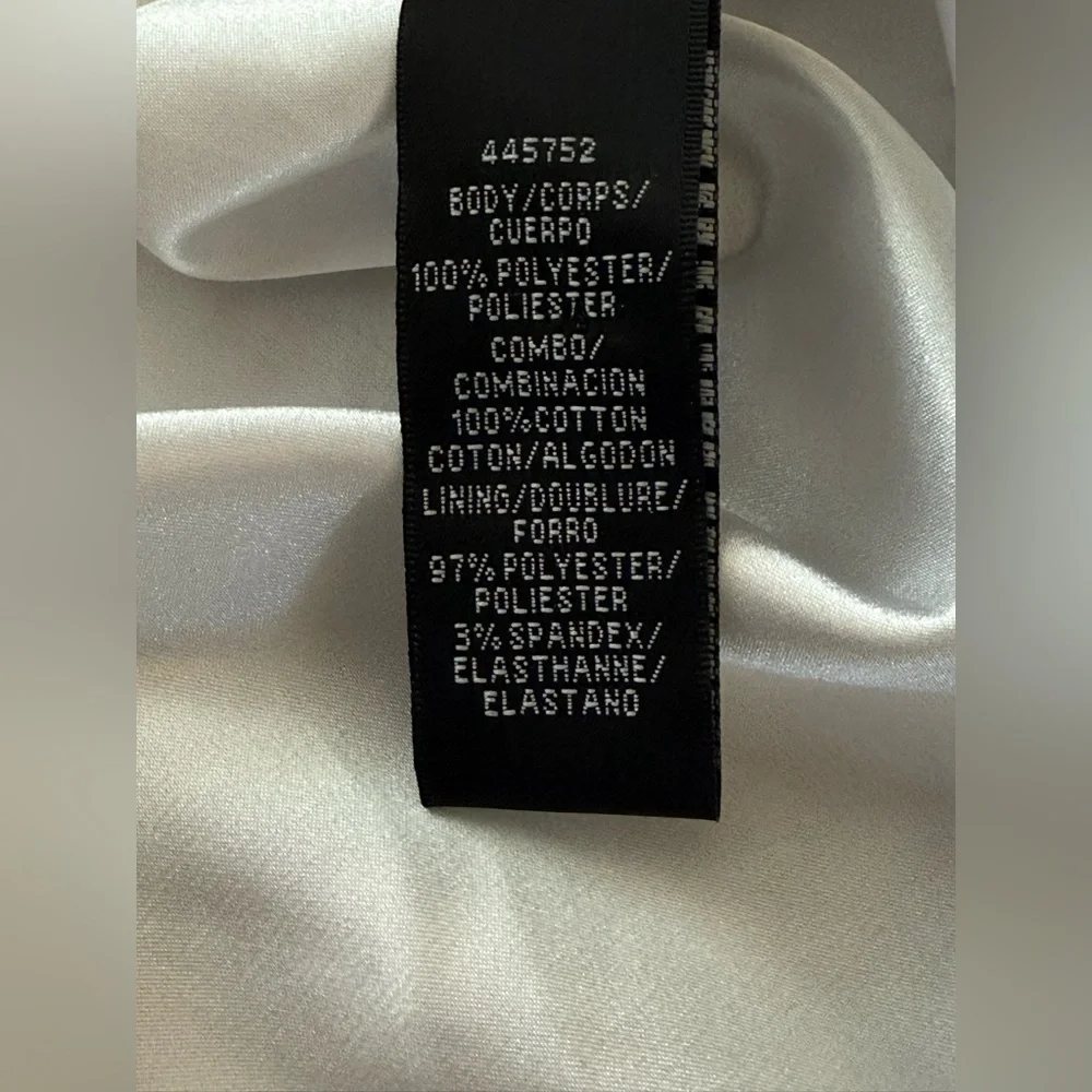 Monique Lhuillier A-Line Cocktail Dress, White/Black, Floral Women's 8 - Picture 8 of 16